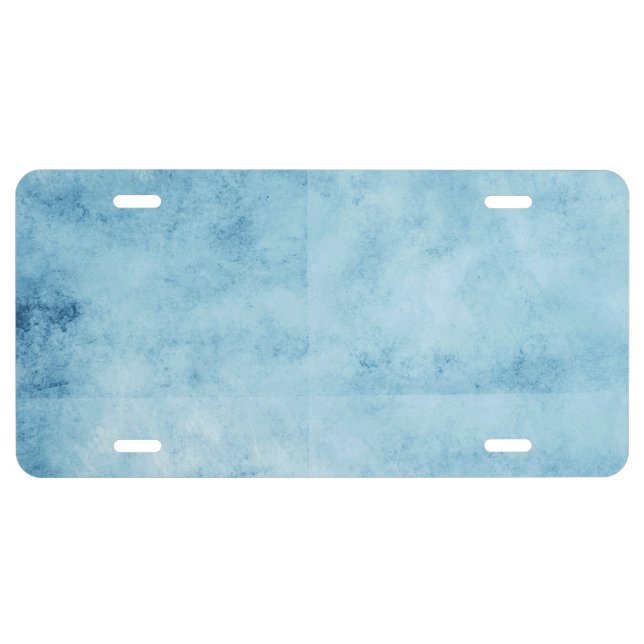 Pretty Blue Frozen Skies Background License Plate (Front)