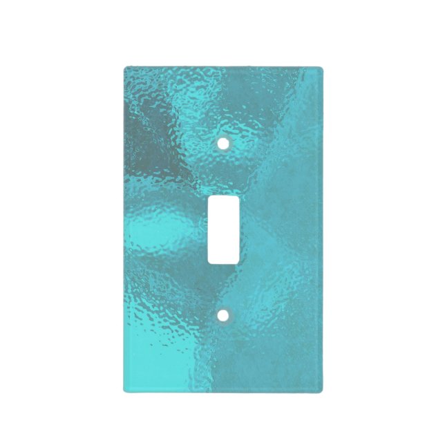 Pretty Blue Glass Design Light Switch Cover (Front)