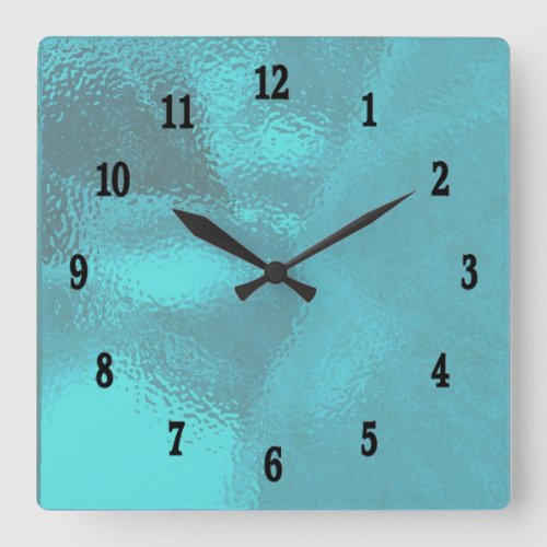 Pretty Blue Glass Design Wall Clock