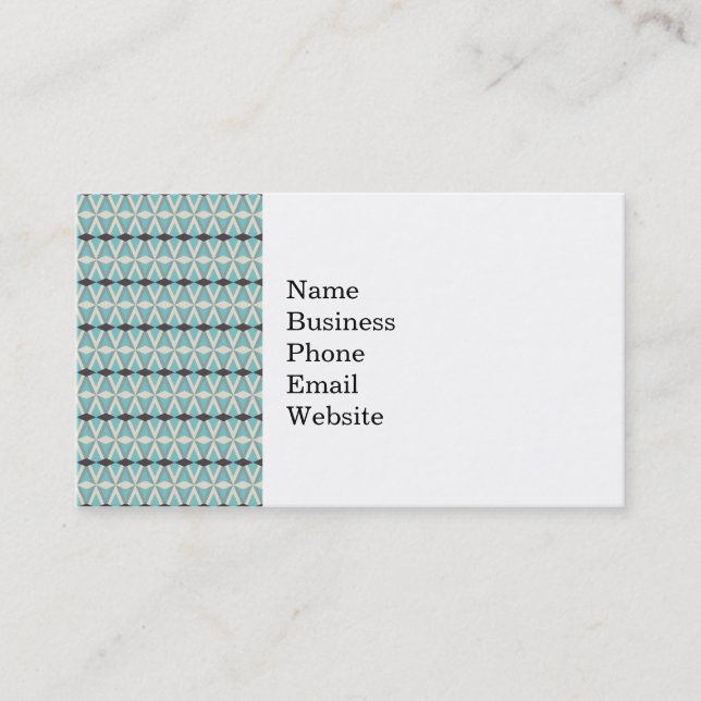 Pretty Blue Gray Aztec Weaving Pattern Gifts Business Card (Front)