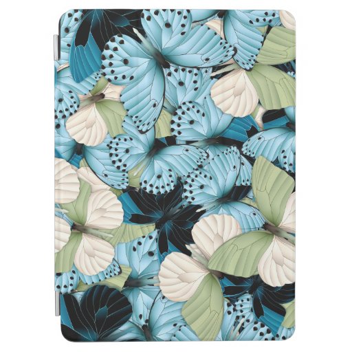 Pretty Blue Green Butterfly Hive iPad Cover