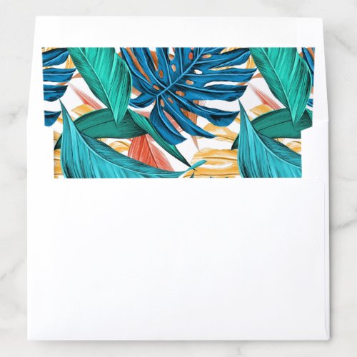 Pretty Blue Green Red Yellow Leaves Seamless Envelope Liner