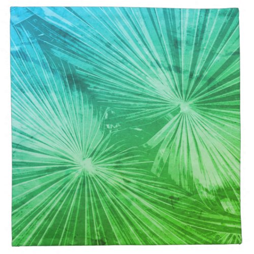 Pretty blue green tropical palm leaf photo cloth napkin