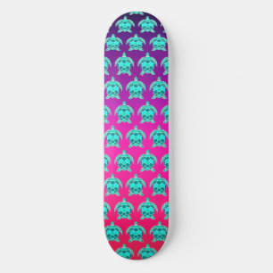 Pretty Blue green turquoise teal turtles pattern  Skateboard