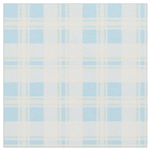 Pretty Blue, Green, White Plaid Rosy Posy Fabric