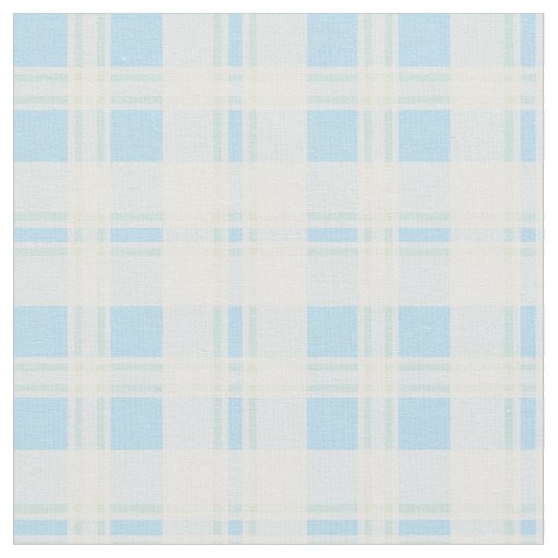 Pretty Blue, Green, White Plaid Rosy Posy Fabric