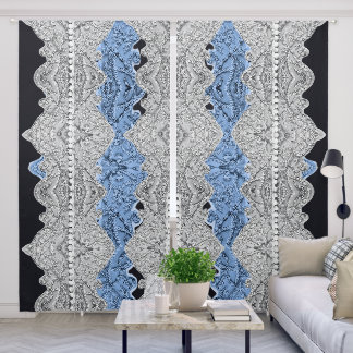 Pretty Blue Grey Blackout Curtains
