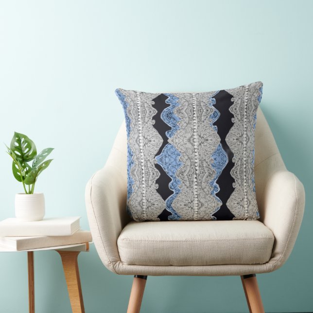 Pretty Blue Grey  Throw Pillow (Chair)