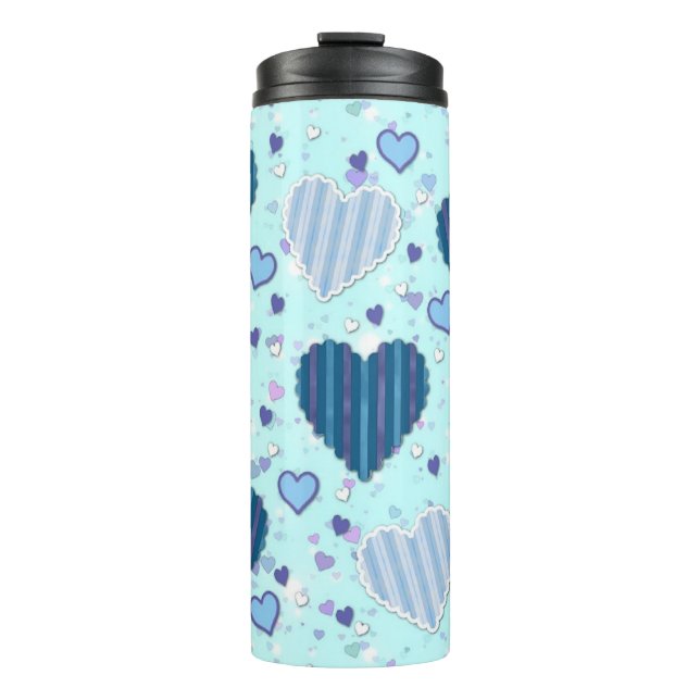 Pretty Blue Hearts Tumbler (Front)