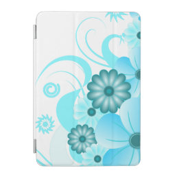 Pretty Blue Hibiscus Floral  iPad Mini Cover