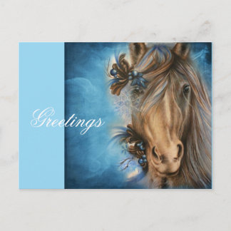 Pretty Blue Horse Postcard