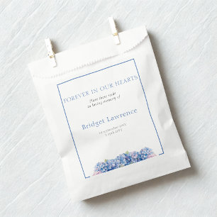Pretty Blue Hydrangea Funeral Seed Packet Favor Bag