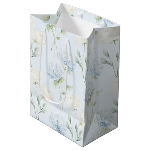 Pretty Blue Hyndrangea Flowers Wedding Medium Gift Bag