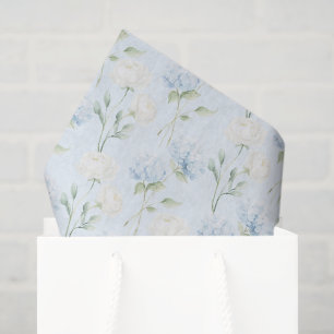 Pretty Blue Hyndrangea Flowers Wedding Tissue Paper