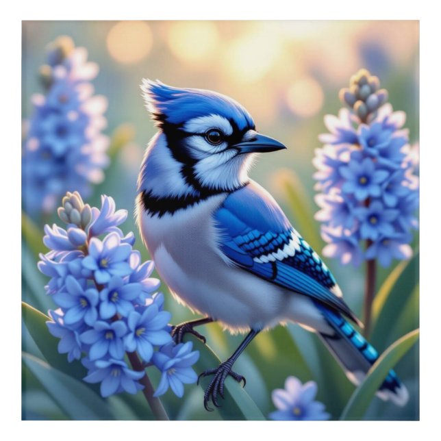 Pretty Blue Jay and Lilacs  Acrylic Print (Front)