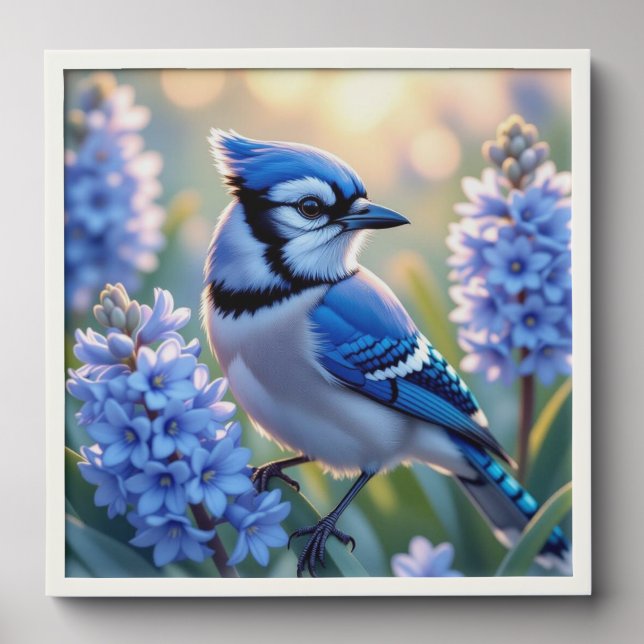 Pretty Blue Jay and Lilacs  Peel And Stick Photo Tile (Front Set)