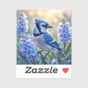 Pretty Blue Jay and Lilacs Sticker