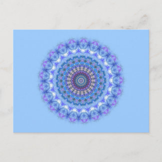 Pretty blue Kaleidoscope Mandala postcard
