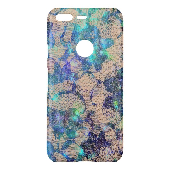 Pretty Blue Lace Roses Uncommon Google Pixel Case (Back)
