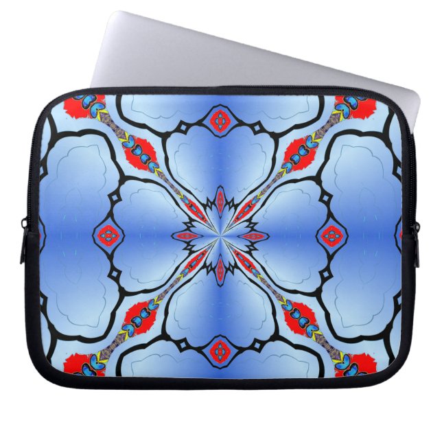 Pretty Blue Laptop Zip Case Artistic Gift (Front)