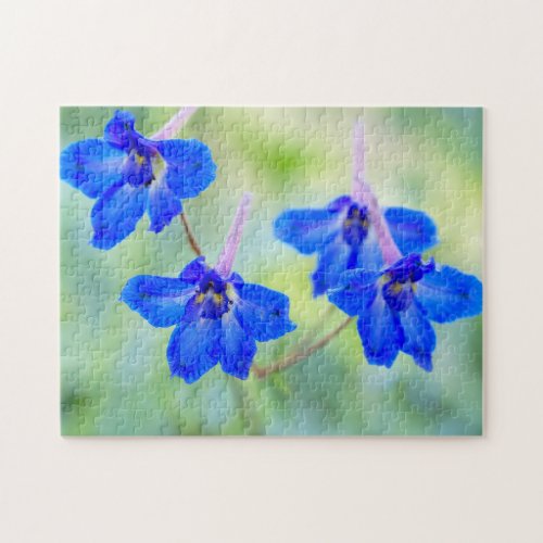 Pretty Blue Larkspur Floral Jigsaw Puzzle