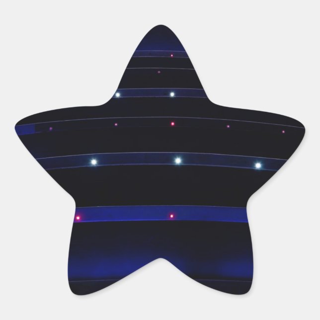 Pretty Blue Light Stripes Star Sticker (Front)
