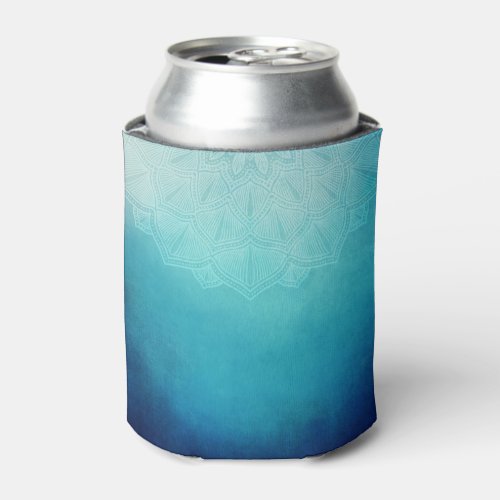 Pretty Blue Mandala Abstract Can Cooler