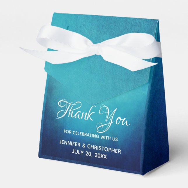 Pretty Blue Mandala Abstract Favor Boxes (Front Side)