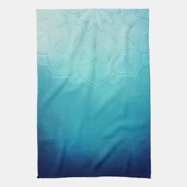 Pretty Blue Mandala Abstract Kitchen Towel (Vertical)