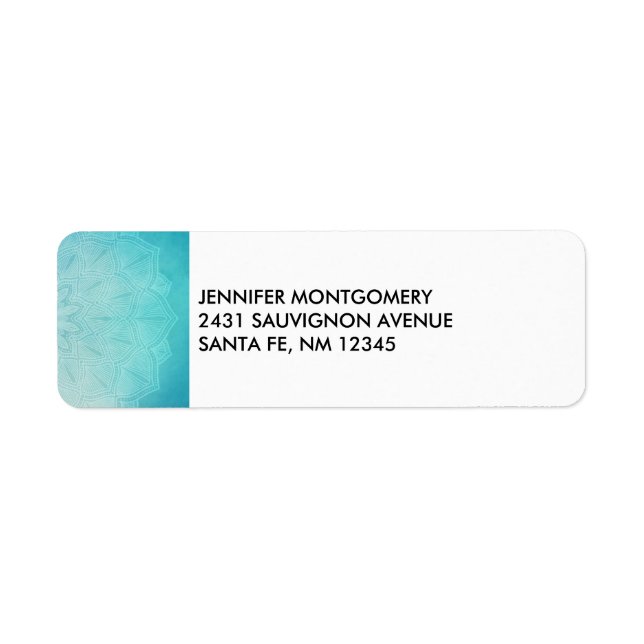 Pretty Blue Mandala Abstract Label (Front)