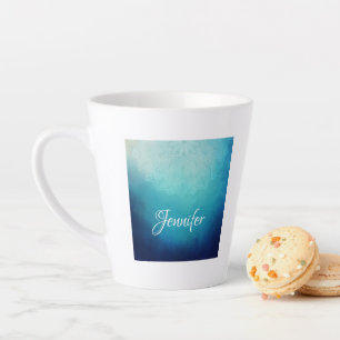 Pretty Blue Mandala Abstract Latte Mug