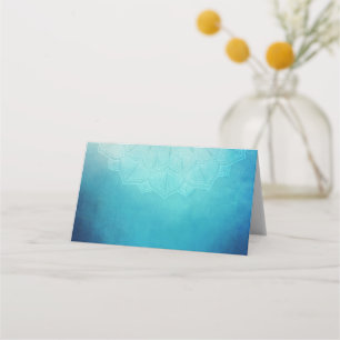 Pretty Blue Mandala Abstract Place Card