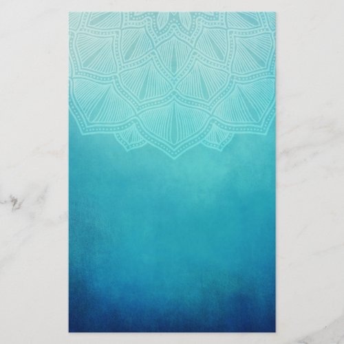 Pretty Blue Mandala Abstract Stationery