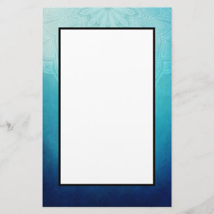 Pretty Blue Mandala Abstract Stationery