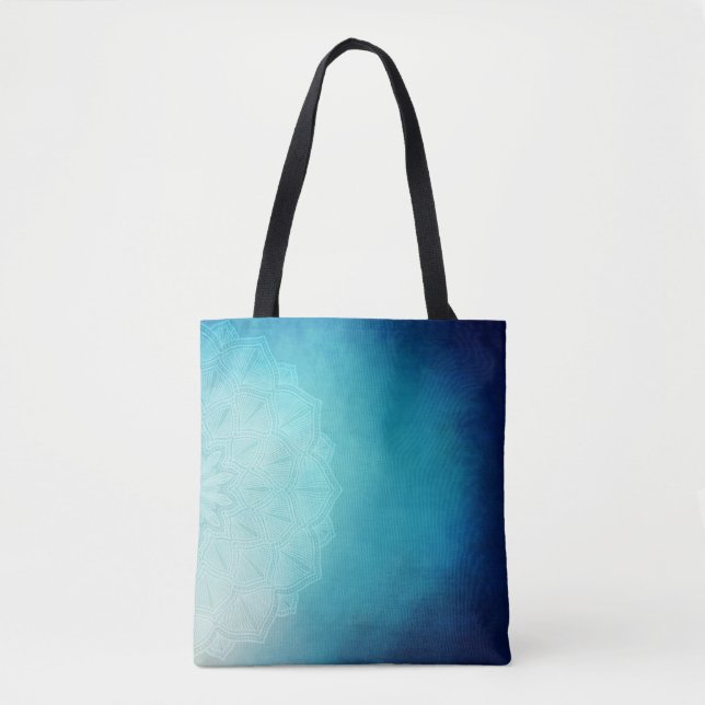 Pretty Blue Mandala Abstract Tote Bag (Front)