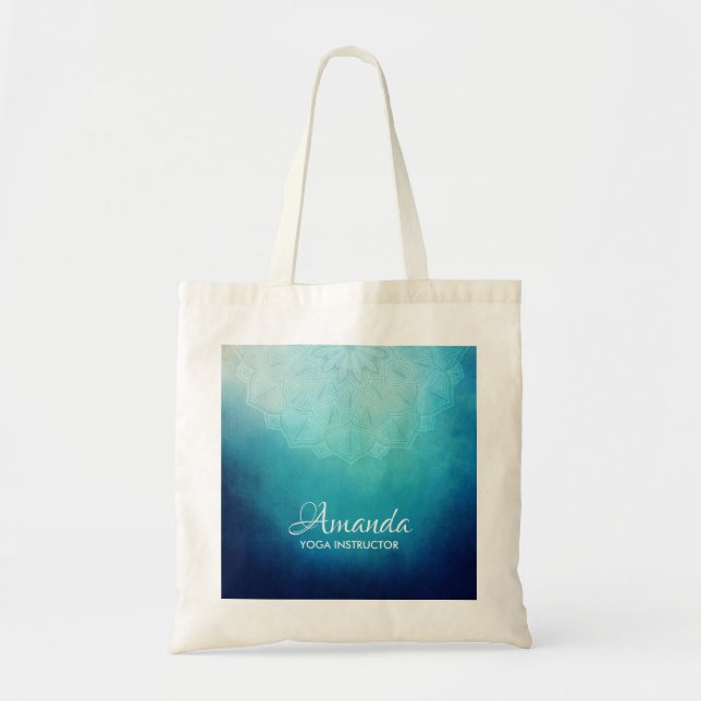 Pretty Blue Mandala Abstract Tote Bag (Front)