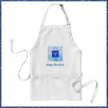 Pretty Blue Menorah Happy Hanukkah Adult Apron<br><div class="desc">Lovely menorah graphic with "HAPPY HANUKKAH" in script lettering. Pretty in any kitchen!</div>