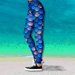 Pretty  Blue Mermaid Fish Scales Leggings<br><div class="desc">These colorful fish scales are the perfect design for the mermaid lover in your life.</div>