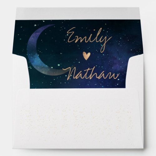 Pretty Blue Moon Heart UNDER THE STAR Wedding  Envelope