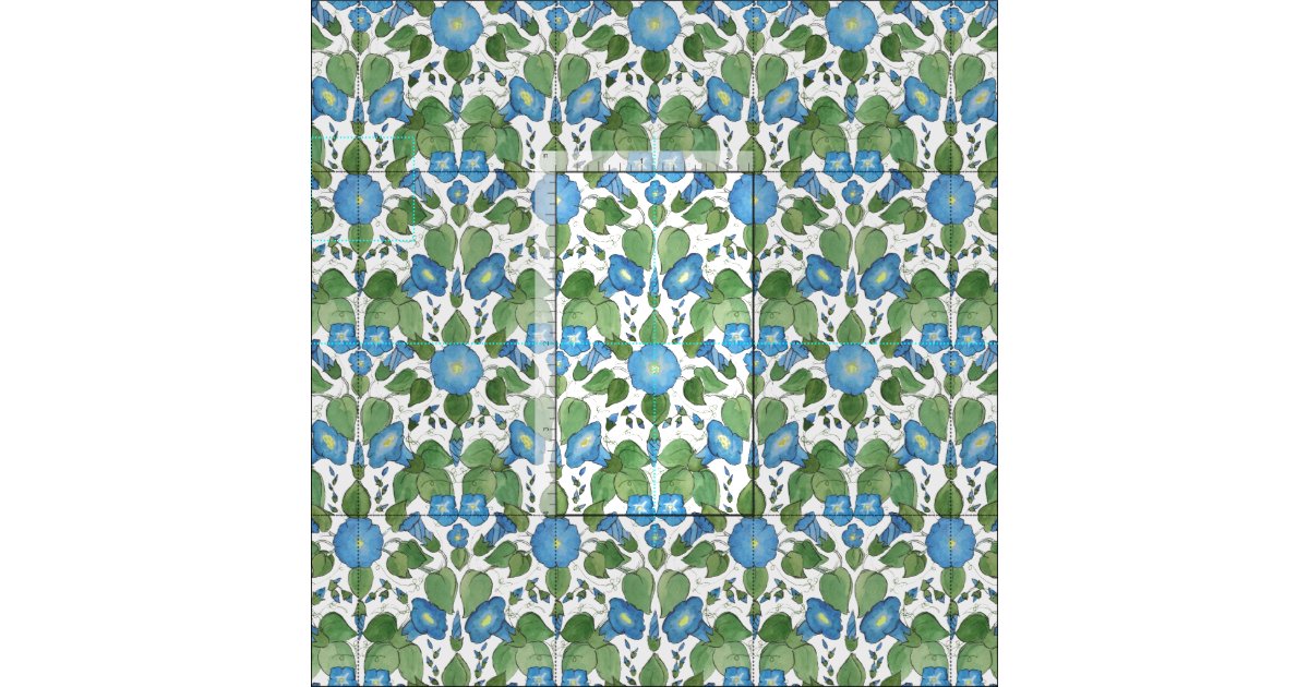 Pretty Blue Morning Glory Floral Fabric Zazzle