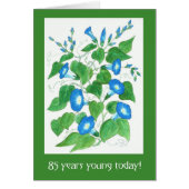 Pretty Blue Morning Glory Flowers 85th Birthday (Front)