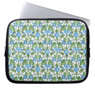 Pretty Blue Morning Glory Neoprene Laptop Sleeve