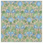 Pretty Blue Morning Glory on Taupe Floral Fabric