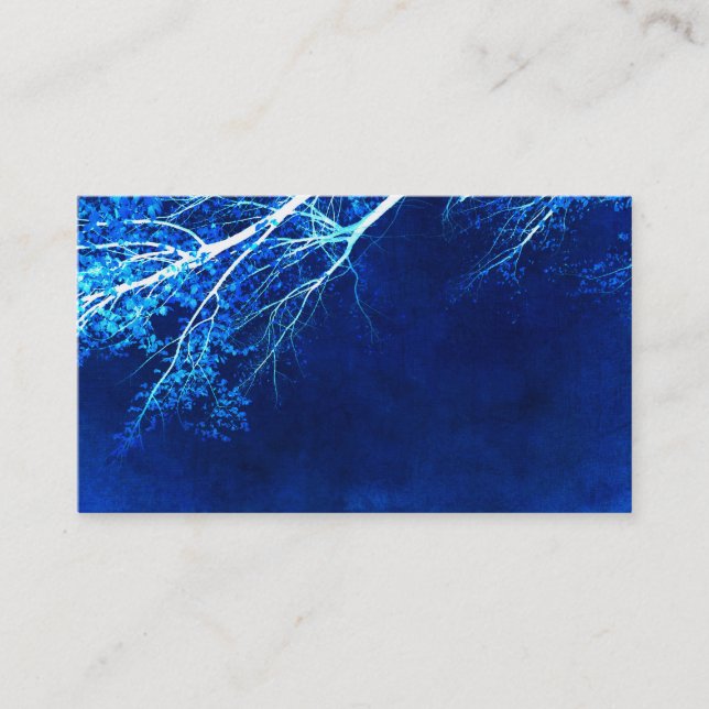 pretty blue nature art business card template (Front)