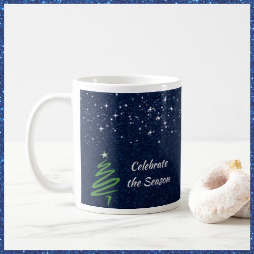 Pretty Blue Night Winter Scene Coffee Mug