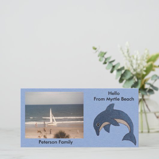 Pretty Blue Ocean Dolphin Drawing Customized (Standing Front)