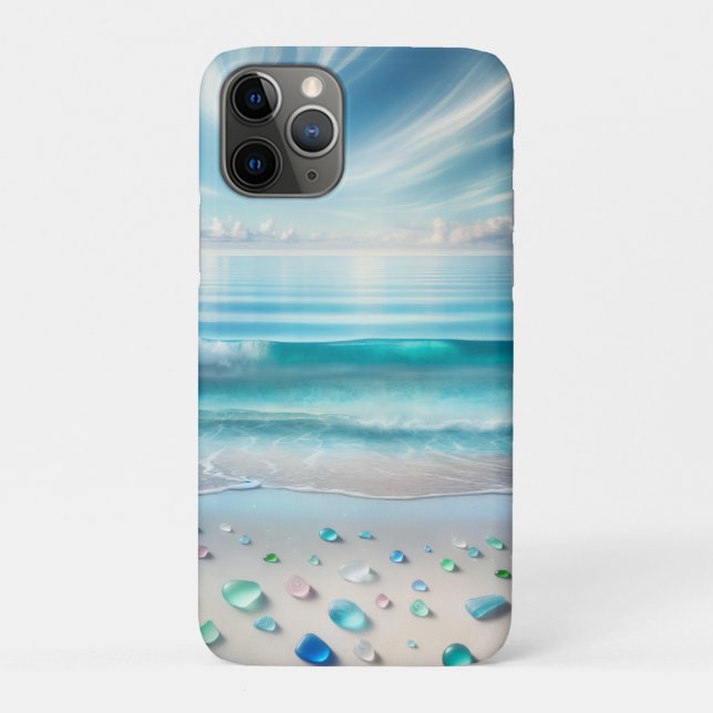 Pretty Blue Ocean Waves and Sea Glass  Case-Mate iPhone Case (Back)