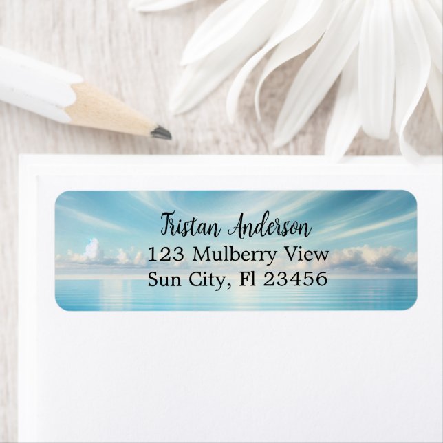 Pretty Blue Ocean Waves  Personalized Label (Insitu)