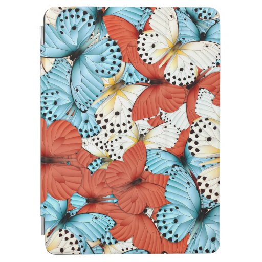 Pretty Blue Orange Butterfly Hive iPad Cover