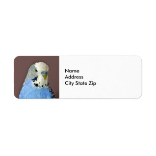 Pretty Blue Parakeet Photo Label